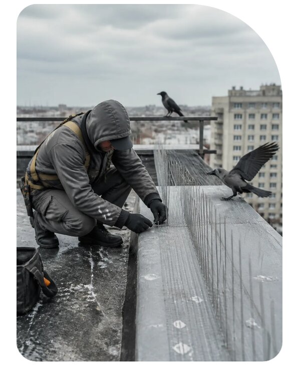 Защита от ворон под ключ в Лангепасе по цене от 5050 р. | Сенат-Лнг